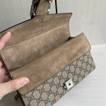 GUCCI new size 25cm G Dionysus bag, diamond-encrusted tiger head, crafted from nubuck leather, vintage chain bag, cross-body shoulder bag