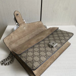 GUCCI new size 25cm G Dionysus bag, diamond-encrusted tiger head, crafted from nubuck leather, vintage chain bag, cross-body shoulder bag
