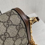 Gucci 1995 vintage saddle bag in horizontal style, 1955 horse bit buckle, pig nose bag, box bag, crafted from calfskin, messenger bag, phone bag, chain cross-body shoulder bag, dimensions 23*13