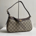 Gucci new style, printed fabric and cowhide patchwork, adjustable shoulder strap, underarm bag, single shoulder bag for women, 21*19