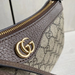 Gucci new style, printed fabric and cowhide patchwork, adjustable shoulder strap, underarm bag, single shoulder bag for women, 21*19