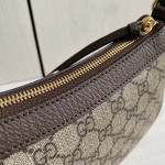 Gucci new style, printed fabric and cowhide patchwork, adjustable shoulder strap, underarm bag, single shoulder bag for women, 21*19