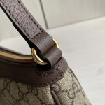 Gucci new style, printed fabric and cowhide patchwork, adjustable shoulder strap, underarm bag, single shoulder bag for women, 21*19