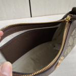 Gucci new style, printed fabric and cowhide patchwork, adjustable shoulder strap, underarm bag, single shoulder bag for women, 21*19
