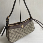 Gucci new style, printed fabric and cowhide patchwork, adjustable shoulder strap, underarm bag, single shoulder bag for women, 21*19