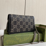 Gucci mini Dionysus bag, black denim woc, tiger head vintage chain messenger bag, single shoulder bag, 16.5*10