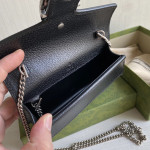Gucci mini Dionysus bag, black denim woc, tiger head vintage chain messenger bag, single shoulder bag, 16.5*10