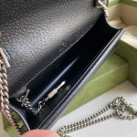 Gucci mini Dionysus bag, black denim woc, tiger head vintage chain messenger bag, single shoulder bag, 16.5*10