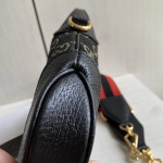 Gucci jackie1961 bag 黑色牛仔布丹宁布拼牛皮 腋下包饺子包 女士包包单肩斜挎包 mini小号19＊13，大28＊19