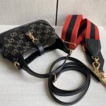 Gucci jackie1961 bag 黑色牛仔布丹宁布拼牛皮 腋下包饺子包 女士包包单肩斜挎包 mini小号19＊13，大28＊19