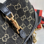 Gucci jackie1961 bag 黑色牛仔布丹宁布拼牛皮 腋下包饺子包 女士包包单肩斜挎包 mini小号19＊13，大28＊19
