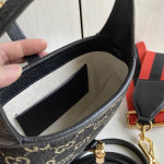 Gucci jackie1961 bag 黑色牛仔布丹宁布拼牛皮 腋下包饺子包 女士包包单肩斜挎包 mini小号19＊13，大28＊19