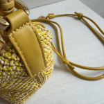 Top-level loew raffia woven bag with stitched leather, woven handle bag, cala lunch box bag, hobo bag, genuine leather women's bag, messenger bag, 26*13