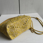 Top-level loew raffia woven bag with stitched leather, woven handle bag, cala lunch box bag, hobo bag, genuine leather women's bag, messenger bag, 26*13