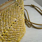 Top-level loew raffia woven bag with stitched leather, woven handle bag, cala lunch box bag, hobo bag, genuine leather women's bag, messenger bag, 26*13
