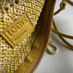 Top-level loew raffia woven bag with stitched leather, woven handle bag, cala lunch box bag, hobo bag, genuine leather women's bag, messenger bag, 26*13