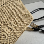 Top-level loew raffia woven bag with stitched leather, woven handle bag, cala lunch box bag, hobo bag, genuine leather women's bag, messenger bag, 26*13