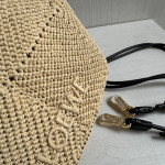 Top-level loew raffia woven bag with stitched leather, woven handle bag, cala lunch box bag, hobo bag, genuine leather women's bag, messenger bag, 26*13