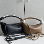 Top-grade Loewe imported lambskin woven handle bag, cala lunch box bag, hobo bag, genuine leather women's bag, cross-body messenger bag, 26*13