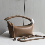 Top-grade Loewe imported lambskin woven handle bag, cala lunch box bag, hobo bag, genuine leather women's bag, cross-body messenger bag, 26*13
