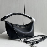Top-grade Loewe imported lambskin woven handle bag, cala lunch box bag, hobo bag, genuine leather women's bag, cross-body messenger bag, 26*13