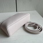 Lp lunch box bag genuine sheepskin L19 leather makeup box bag full leather litchi pattern steel hardware handbag crossbody shoulder bag 19*11