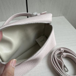 Lp lunch box bag genuine sheepskin L19 leather makeup box bag full leather litchi pattern steel hardware handbag crossbody shoulder bag 19*11