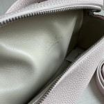 Lp lunch box bag genuine sheepskin L19 leather makeup box bag full leather litchi pattern steel hardware handbag crossbody shoulder bag 19*11