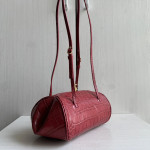 Top-tier Chanel crocodile-patterned cowhide bowling bag, genuine leather both inside and outside, clip bag, underarm bag, shoulder bag for women, 30*12