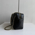 Top-grade Chanel 26a diamond-pattern frosted cowhide suede camera bag, chain messenger bag, crossbody bag, women's bag, 25*13