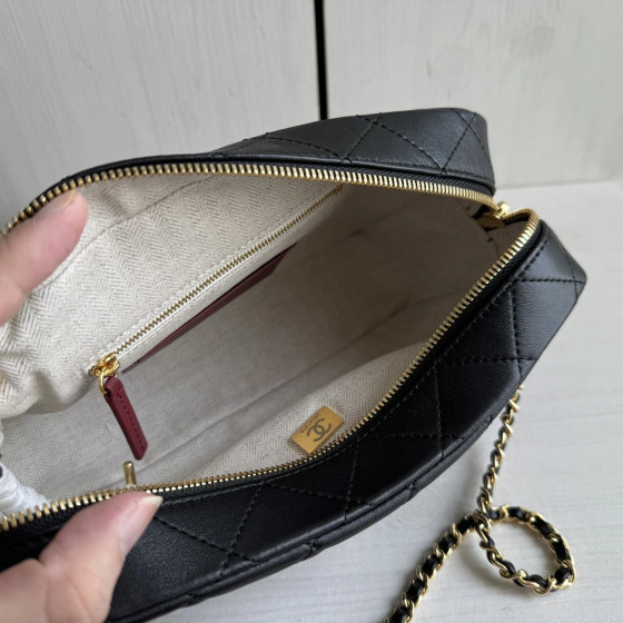 Top-grade Chanel 26a diamond-pattern frosted cowhide suede camera bag, chain messenger bag, crossbody bag, women's bag, 25*13