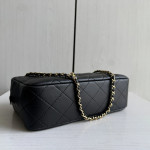 Top-grade Chanel 26a diamond-pattern frosted cowhide suede camera bag, chain messenger bag, crossbody bag, women's bag, 25*13