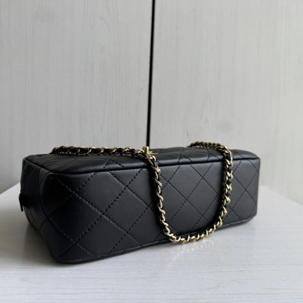 Top-grade Chanel 26a diamond-pattern frosted cowhide suede camera bag, chain messenger bag, crossbody bag, women's bag, 25*13