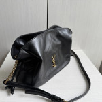 Top-grade YSL plain weave lambskin, triangular diamond pattern stitching, drawstring, lucky bag bag, chain cross-body messenger bag, 26*18