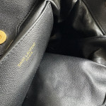 Top-grade YSL plain weave lambskin, triangular diamond pattern stitching, drawstring, lucky bag bag, chain cross-body messenger bag, 26*18