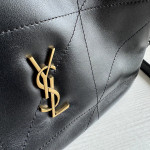 Top-grade YSL plain weave lambskin, triangular diamond pattern stitching, drawstring, lucky bag bag, chain cross-body messenger bag, 26*18