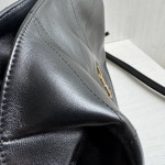 Top-grade YSL plain weave lambskin, triangular diamond pattern stitching, drawstring, lucky bag bag, chain cross-body messenger bag, 26*18