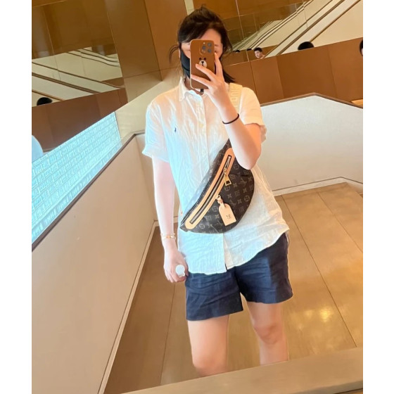 Top-grade LV classic vintage color-changing cowhide new style bumbag waist bag chest bag shoulder bag underarm bag 38*16