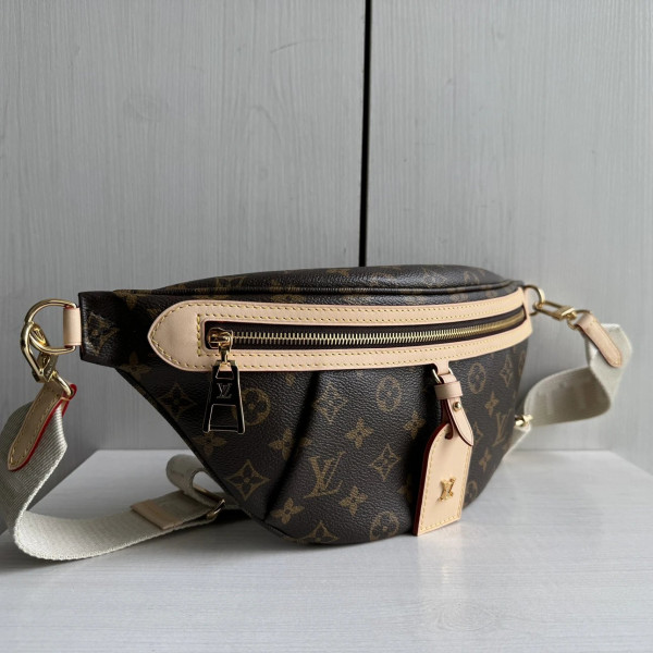 Top-grade LV classic vintage color-changing cowhide new style bumbag waist bag chest bag shoulder bag underarm bag 38*16