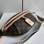 Top-grade LV classic vintage color-changing cowhide new style bumbag waist bag chest bag shoulder bag underarm bag 38*16