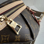 Top-grade LV classic vintage color-changing cowhide new style bumbag waist bag chest bag shoulder bag underarm bag 38*16