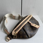 Top-grade LV classic vintage color-changing cowhide new style bumbag waist bag chest bag shoulder bag underarm bag 38*16