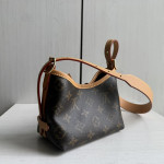 Top-level LV classic monogrammed yellow leather mini carryall nano bow phone bag messenger bag 16*15*9