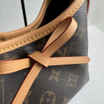 Top-level LV classic monogrammed yellow leather mini carryall nano bow phone bag messenger bag 16*15*9