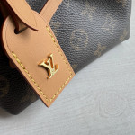 Top-level LV classic monogrammed yellow leather mini carryall nano bow phone bag messenger bag 16*15*9