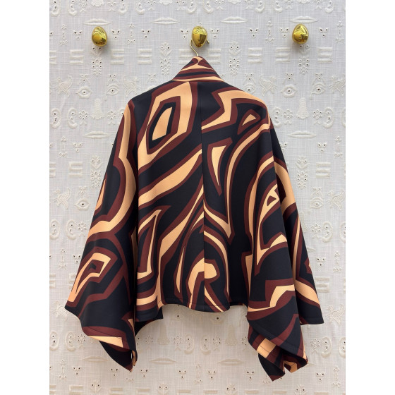 Pucci vintage geometric contrast-color cloak jacket SML