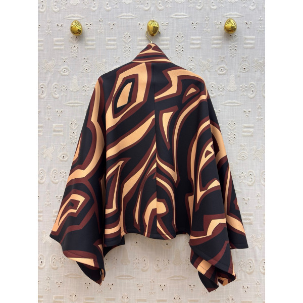 Pucci vintage geometric contrast-color cloak jacket SML