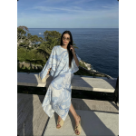 Pucci blue shawl-style silk dress, sizes: 36-42