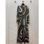 Pucci floral-print shirt dress with Polo neck, draped fabric, sizes S, M, L