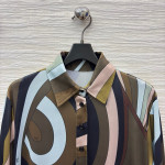 Pucci floral-print shirt dress with Polo neck, draped fabric, sizes S, M, L